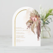 Boho Oasis Huwelijk Bloemen Vrijgezellenfeest Boog Kaart (Staand voorkant)