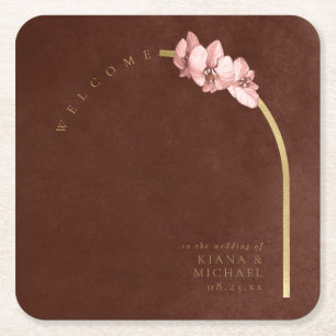 Boho Oasis Orchid Arch Wedding Welkom ID959 Kartonnen Onderzetters