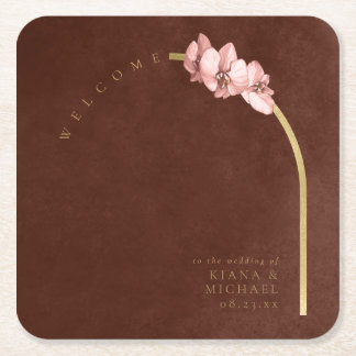 Boho Oasis Orchid Arch Wedding Welkom ID959 Kartonnen Onderzetters