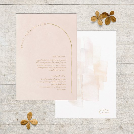 Boho Oasis Trouwdetails Blush ID959 Informatiekaartje