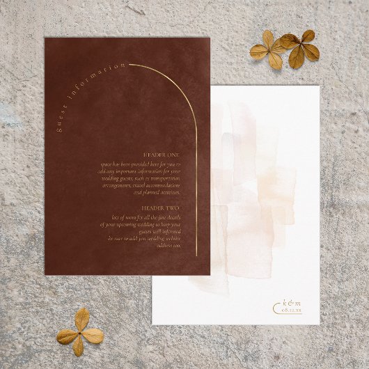 Boho Oasis Trouwdetails Umber ID959 Informatiekaartje