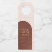 Boho Oasis Trouwdrank Gedronken Dans ID959 Flessenhanger (Voorkant)