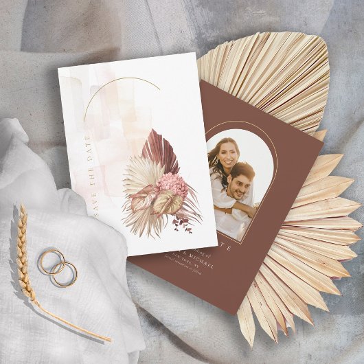 Boho Oasis Trouwfoto Burnt Umber ID959 Save The Date