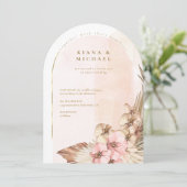 Boho Oasis Trouwfoto Sjabloon Boog ID959 Kaart (Staand voorkant)