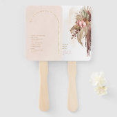 Boho Oasis Trouwprogramma Roze ID959 Handwaaier (Voorkant en achterkant)