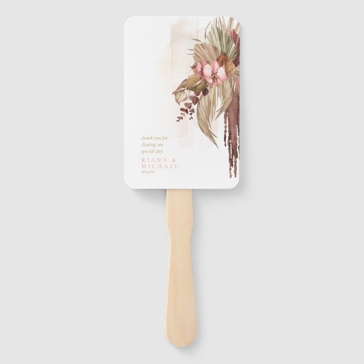 Boho Oasis Trouwprogramma Roze ID959 Handwaaier (Achterkant)