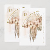 Boho Oasis Wedding Bouquet Table Number ID959 Kaart (Voorkant / Achterkant)