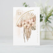 Boho Oasis Wedding Bouquet Table Number ID959 Kaart (Staand voorkant)