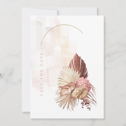 Boho Oasis Wedding Burnt Umber ID959 Save The Date (Voorkant)