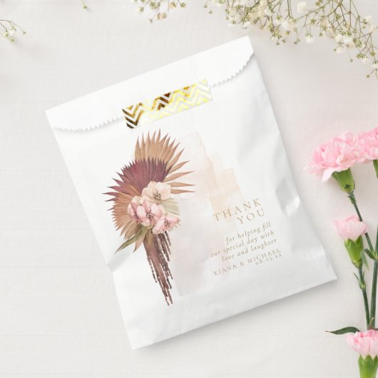 Boho Oasis Wedding Floral Dank je ID959 Bedankzakje (Gezegeld)