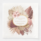 Boho Oasis Wedding Floral Dank je V2 ID959 Servet (Voorkant)