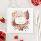 Boho Oasis Wedding Floral Dank je V2 ID959 Servet (Insitu)