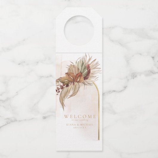 Boho Oasis Wedding Floral ID959 Flessenhanger (Voorkant)