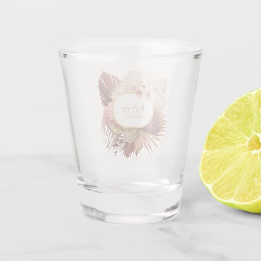 Boho Oasis Wedding Floral Lijst ID959 Shot Glas (Achterkant)