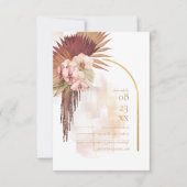 Boho Oasis Wedding ID959 RSVP Kaartje (Voorkant)
