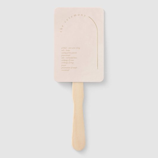 Boho Oasis Wedding Photo Program Blush ID959 Handwaaier (Achterkant)