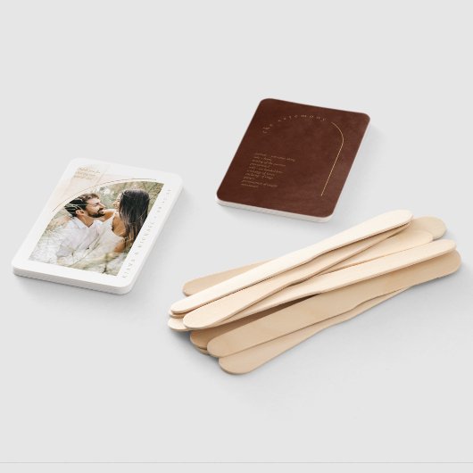 Boho Oasis Wedding Photo Program Umber ID959 Handwaaier (Niet-gemonteerd)