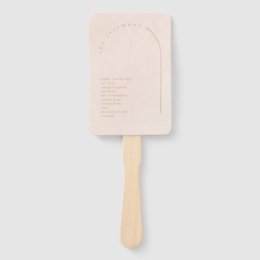 Boho Oasis Wedding Program Blush ID959 Handwaaier (Voorkant)