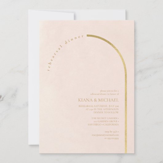 Boho Oasis Wedding Rehearsal Dinner Blush ID959 Kaart (Voorkant)