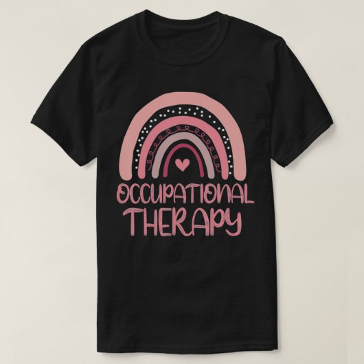 Boho Occupational Therapy, Cute Pink OT Rainbow T-shirt (Design voorkant)