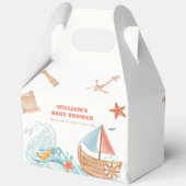 Boho Ocean Boy Adventure Sailboat Baby shower Bedankdoosjes (Achterkant)