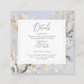 Boho Ocean Dusty Blue op het strand bruiloft Informatiekaartje (Voorkant)