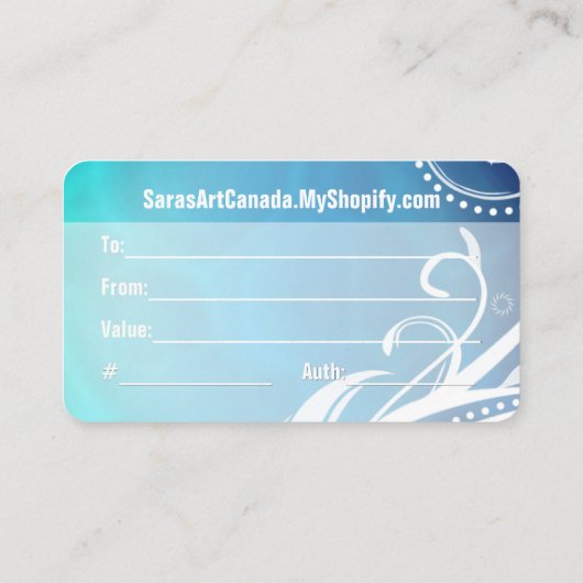 Boho Ocean Salon Spa Cadeau Kaart Visitekaartje (Achterkant)