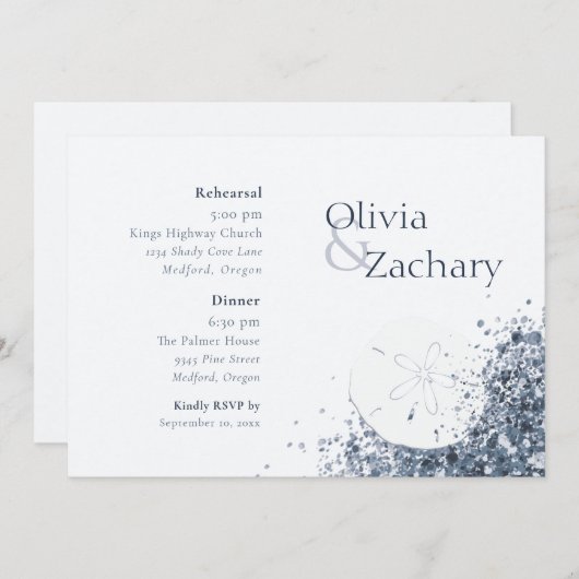 Boho Ocean Sand repetitie diner Kaart (Voorkant / Achterkant)