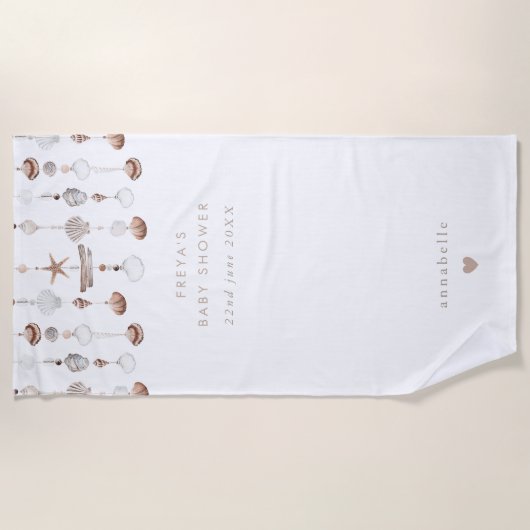 Boho Ocean Shell Baby shower Favoriet Strandlaken (Voorkant)