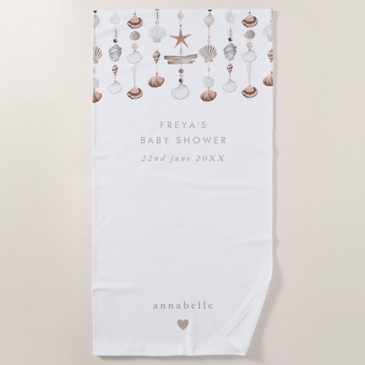 Boho Ocean Shell Baby shower Favoriet Strandlaken (Voorkant)