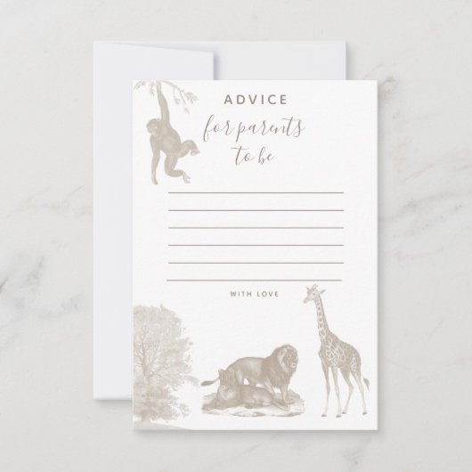 Boho Oerwoud Animal Safari Baby shower Advies Kaar Bedankkaart (Voorkant)