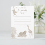 Boho Oerwoud Animal Safari Baby shower Advies Kaar Bedankkaart (Staand voorkant)