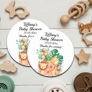 Boho Oerwoud Dieren Baby shower Ronde Sticker