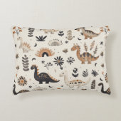 boho-Oerwoud-dinosauruspatroon Accent Kussen (Voorkant)