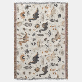 boho-Oerwoud-dinosauruspatroon Deken (Voorkant Verticaal)