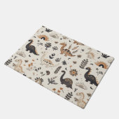 boho-Oerwoud-dinosauruspatroon Deurmat (Schuin)