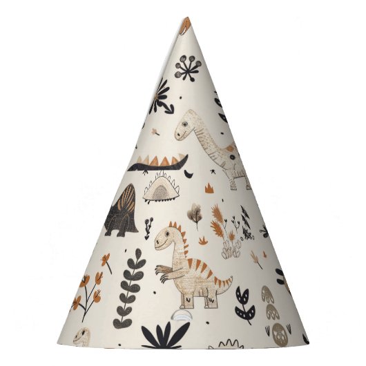 boho-Oerwoud-dinosauruspatroon Feesthoedjes (Links)