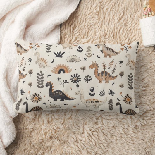 boho-Oerwoud-dinosauruspatroon Kussen (Deken)