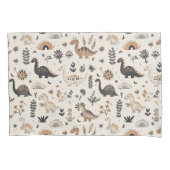 boho-Oerwoud-dinosauruspatroon Kussensloop (Voorkant)