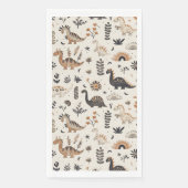 Boho Oerwoud Dinosauruspatroon Verjaardag Servet (Voorkant)