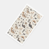 Boho Oerwoud Dinosauruspatroon Verjaardag Servet (Hoek)