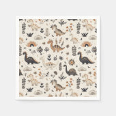 Boho Oerwoud Dinosauruspatroon Verjaardag Servet (Voorkant)
