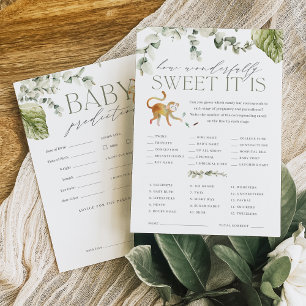 Boho Oerwoud dubbelzijdig Baby shower spel Kaart