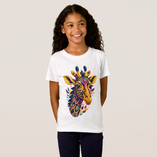 Boho-Oerwoud Giraffe T-shirt (Voorkant volledig)