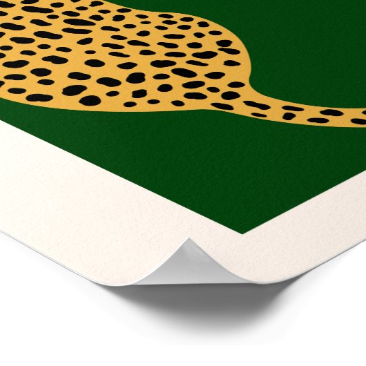 Boho Oerwoud Groene  Arch Overmaatse luipaard Poster (Hoek)