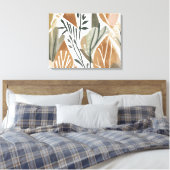 Boho oerwoud Leaf Botanische kunststijl Eenvoudig  Canvas Afdruk (Insitu (Slaapkamer))