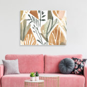 Boho oerwoud Leaf Botanische kunststijl Eenvoudig  Canvas Afdruk (Insitu (Woonkamer))