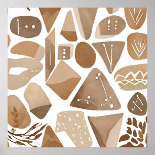 Boho oerwoud Leaf Botanische kunststijl Eenvoudig Poster