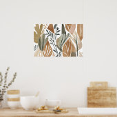 Boho oerwoud Leaf Botanische kunststijl Eenvoudig  Poster (Keuken)