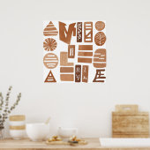 Boho oerwoud Leaf Botanische kunststijl Eenvoudig  Poster (Keuken)